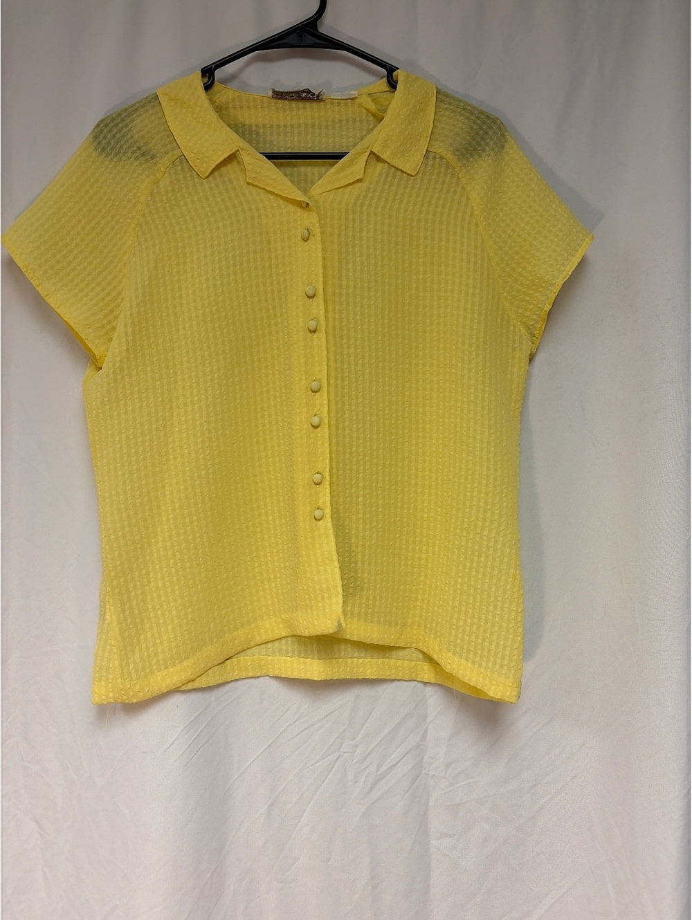 Amanda Yellow Short Sleeve Button-Up Blouse